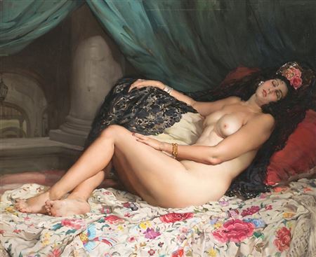 Maja desnuda by Francisco Rodriguez Sanchez Clement - Auction record, sale price, and art valuation. Compare with similar artists and explore comparable artworks.