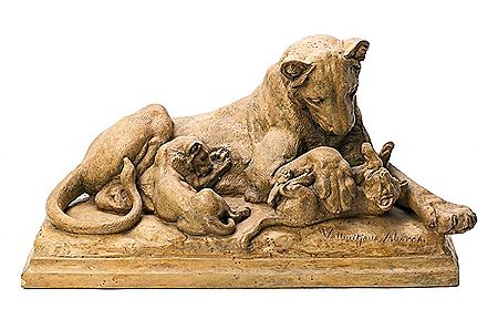 Lioness with its cubs by Agapit Vallmitjana i Abarca - Auction record, sale price, and art valuation. Compare with similar artists and explore comparable artworks.