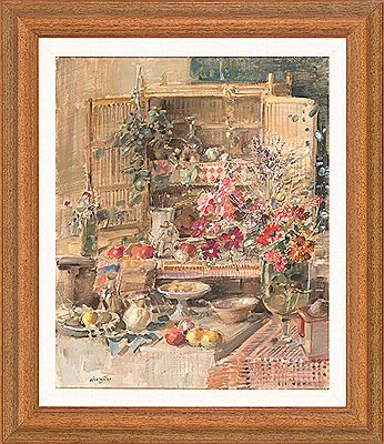 "Flores y alacena"