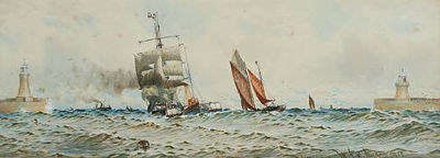 Merchantman Towed by a Paddletug Entering Harbour by William Thomas Nicholas Boyce - Auction record, sale price, and art valuation. Compare with similar artists and explore comparable artworks.