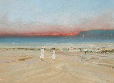 Sunset-with two Girls on the Shore by Theodore Zimmerman - Auction record, sale price, and art valuation. Compare with similar artists and explore comparable artworks.