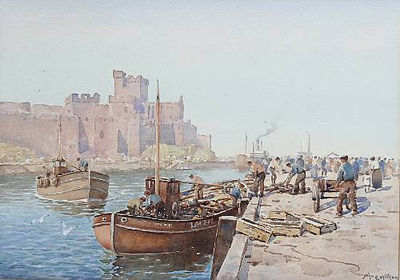 Sample artwork by John Ernest Aitken (1881 - 1957), known for marine, seascape, and harbor view painting - View similar artists and auction records