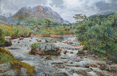 A rocky river landscape