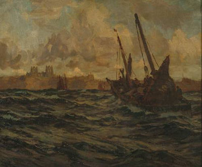 Sample artwork by Joseph John Richard Bagshawe (1870 - 1909), known for seascape, coastal painting - View similar artists and auction records