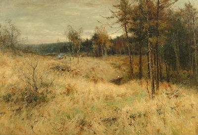 'Faggot Gathering', a figure with a bundle of wood in a wooded landscape by Frederick Stuart Richardson - Auction record, sale price, and art valuation. Compare with similar artists and explore comparable artworks.