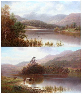 Rydal lake, Westmorland; Langdale Pikes (a pair)