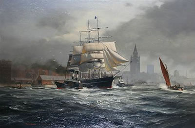 The ship 'Alexander' leaving Princes Dock, Liverpool