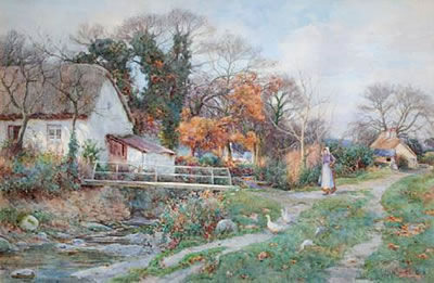 "Autumn Sunshine, Pen y Bont Cottage, Llan Conway" by Ralph William Bardill - Auction record, sale price, and art valuation. Compare with similar artists and explore comparable artworks.