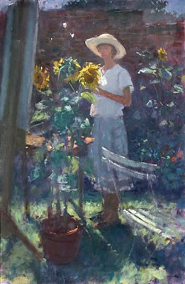 Portrait of Jacqueline Williams: 'Self Portrait with Sunflowers'