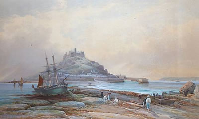 St. Michaels Mount with fisherfolk before by Thomas Hart - Auction record, sale price, and art valuation. Compare with similar artists and explore comparable artworks.
