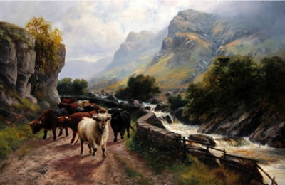 "Highland Cattle - Pass of the Trossachs" by Harald R Hall - Auction record, sale price, and art valuation. Compare with similar artists and explore comparable artworks.