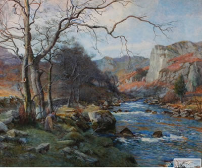 "The Lledr River" by Thomas Ellison - Auction record, sale price, and art valuation. Compare with similar artists and explore comparable artworks.