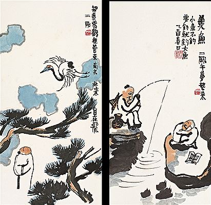 CRANE AND FISHING (2) by Ergang Liu - Auction record, sale price, and art valuation. Compare with similar artists and explore comparable artworks.