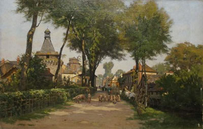 Montfort sur Meu, août 1882 by Louis-Henri Saintin - Auction record, sale price, and art valuation. Compare with similar artists and explore comparable artworks.