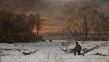 Le chasseur de sanglier sous la neige, 1875
