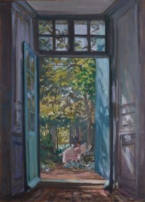 Femme dans un jardin