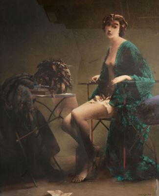 Femme au kimono vert, 1992 by Jean-Pierre Le Bozec - Auction record, sale price, and art valuation. Compare with similar artists and explore comparable artworks.