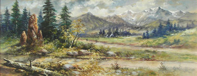 Indian Camp in Mountain Landscape by George Beardsley - Auction record, sale price, and art valuation. Compare with similar artists and explore comparable artworks.