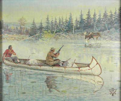 Moose Hunters, 1962 by Benjamin Dewey Tittsworth - Auction record, sale price, and art valuation. Compare with similar artists and explore comparable artworks.
