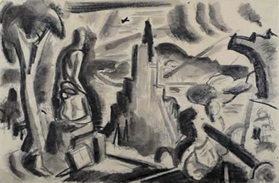 Study for Mural in Radio City Music Hall New York