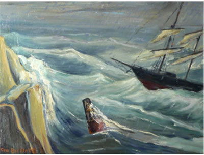 "Ship in Rough Water"