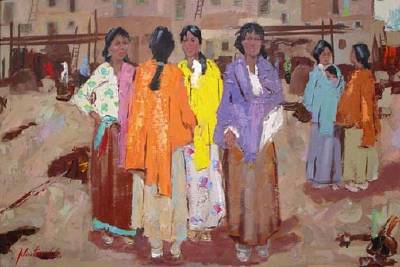 Pueblo News by John Franklin - Auction record, sale price, and art valuation. Compare with similar artists and explore comparable artworks.
