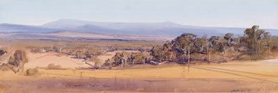 Australian Landscape Panorama II by John Leo Borrack - Auction record, sale price, and art valuation. Compare with similar artists and explore comparable artworks.