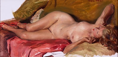 Female Nude wearing Red Shoes