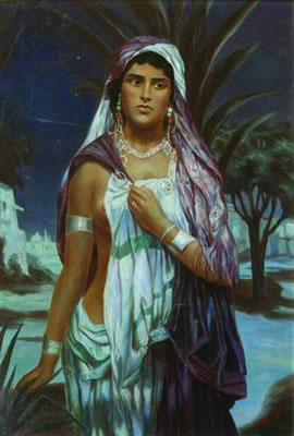 Femme orientale la nuit