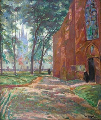 Paysage aux deux églises