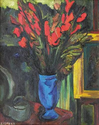 Nature morte aux bouquet de glaïeuls by Isis Kischka - Auction record, sale price, and art valuation. Compare with similar artists and explore comparable artworks.