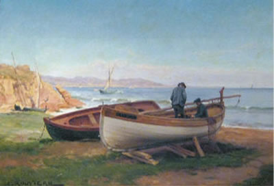 "Barques dans la baie de Cannes"