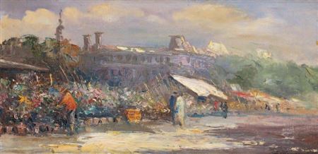 Scène de marché à la ville by Fedor P Blagonavrov - Auction record, sale price, and art valuation. Compare with similar artists and explore comparable artworks.