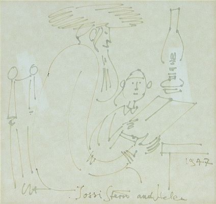 Portrait of Yossi Stern: self portrait with Helen 1947