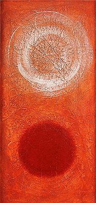 Incised Painting Sun and Moon