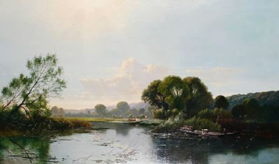 Setting eel traps on the Thames by Edwin Henry Boddington Jr - Auction record, sale price, and art valuation. Compare with similar artists and explore comparable artworks.