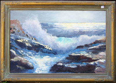 Crashing surf scene