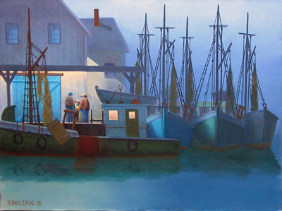 Night Harbor Scene