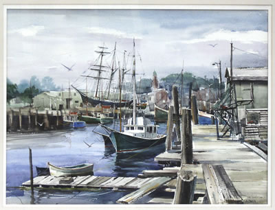 Harbor scene by Bernard Gerstner - Auction record, sale price, and art valuation. Compare with similar artists and explore comparable artworks.