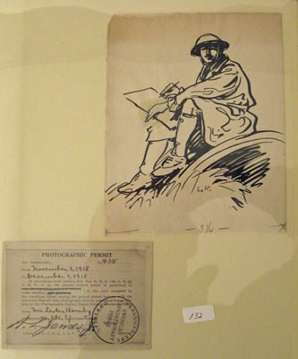 Portrait of Lester George Hornby: World War One self portrait