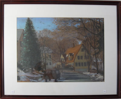 England street scene by Joan Kerry - Auction record, sale price, and art valuation. Compare with similar artists and explore comparable artworks.