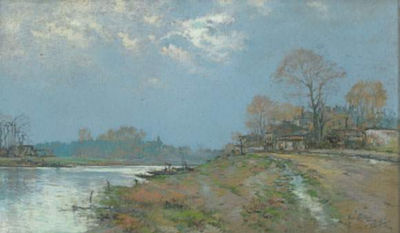 Sample artwork by Pierre-Jacques Pelletier (1869 - 1931), known for figure, coastal and landscape painting - View similar artists and auction records