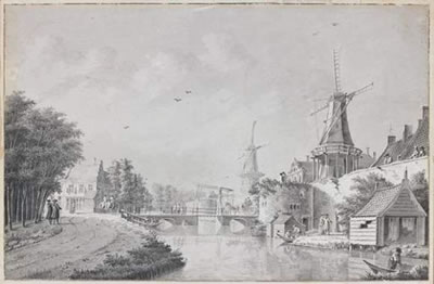 L'entrée d'une ville, en Hollande