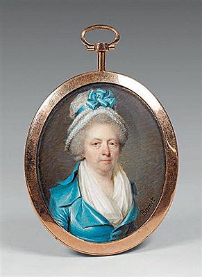 Portrait de femme à la robe bleue