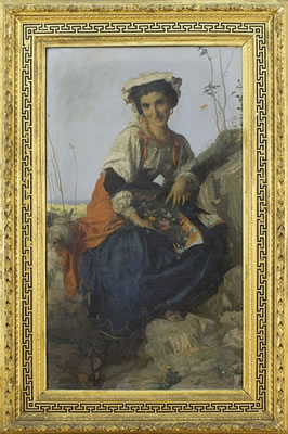 Ritratto di giovane popolana con Roma sullo sfondo, 1883