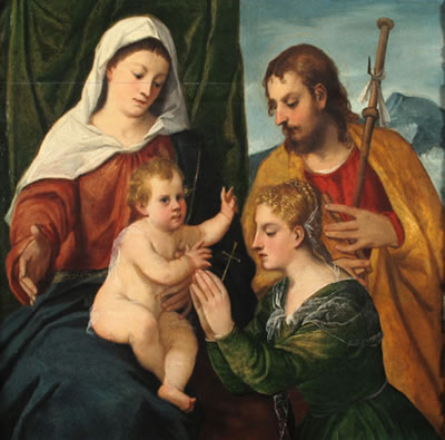 Madonna con Bambino, San Rocc o e una santa