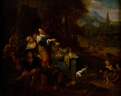 A PAIR OF A GENRE SCENE