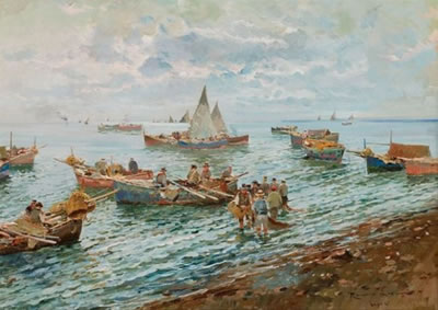 Sample artwork by Romolo Leone (1883 - 1958), known for landscape paintings - View similar artists and auction records