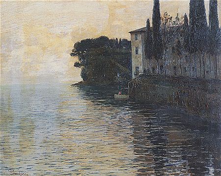 Sample artwork by Giuseppe Sacheri (1863 - 1950), known for landscape painting in the style of jacob van ruisdael and meindert hobbema - View similar artists and auction records