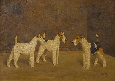 Three Wire-Haired Fox Terriers by William Lucas Lucas - Auction record, sale price, and art valuation. Compare with similar artists and explore comparable artworks.